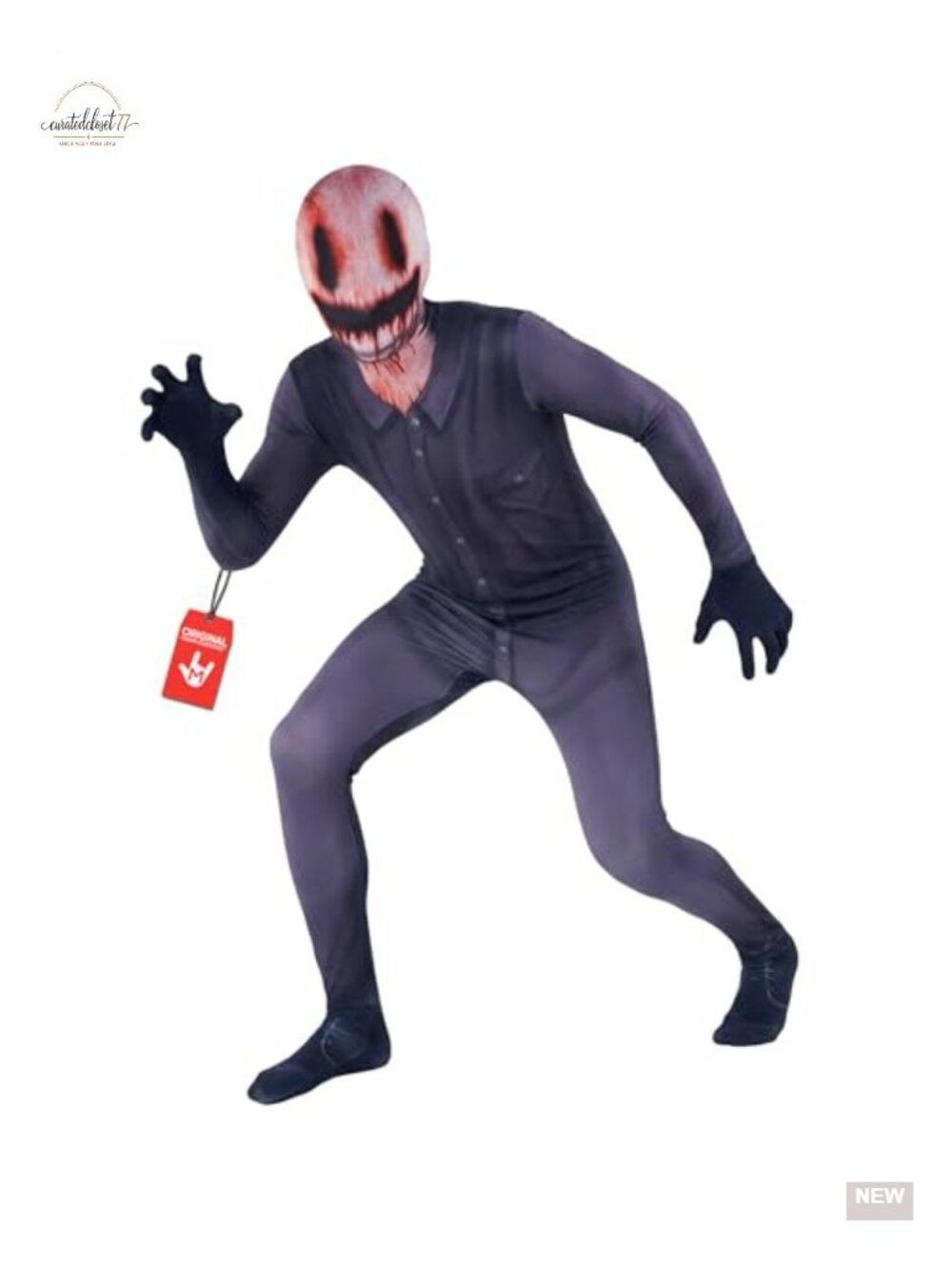 Kids Halloween Morphsuit Smiler Grinning Face Full Body Costume